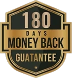 180-day money-back guarantee seal